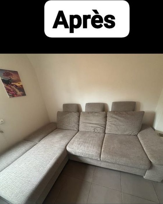 Canapé après nettoyage